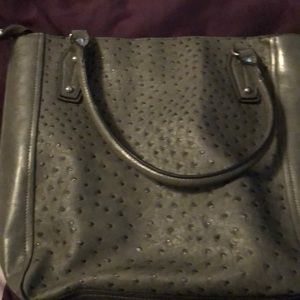 Gray leather Dressbarn bag